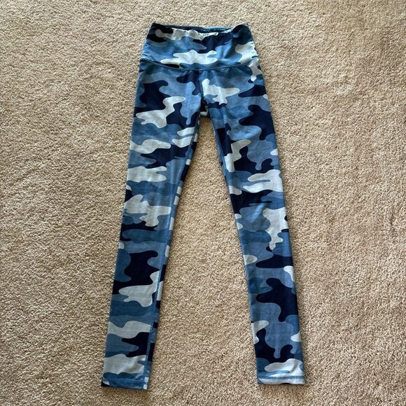Reebok Women’s Leggings Camo Blue - Picture 1 of 3